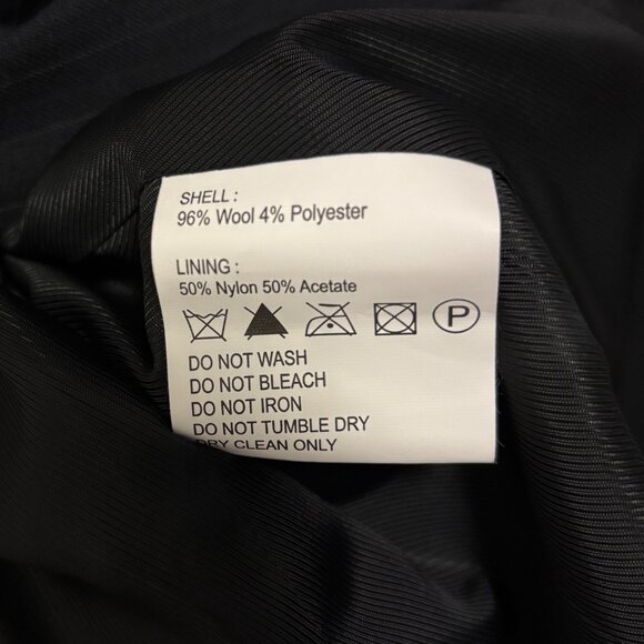 Cour Carre Women Wool Black Suit Blazer Jacket - Picture 5 of 5